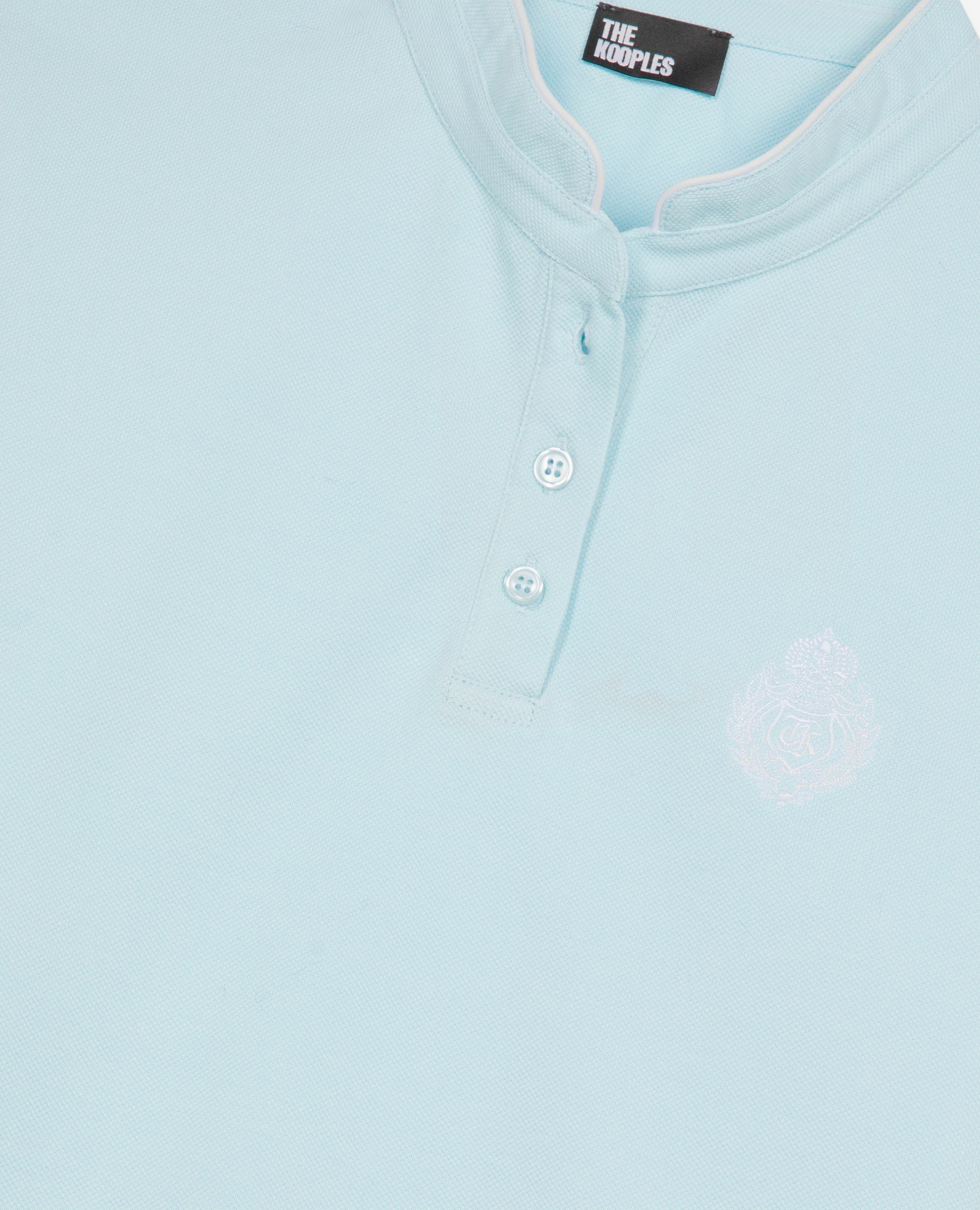 Light blue mandarin collar polo shirt, BABY BLUE, hi-res image number null