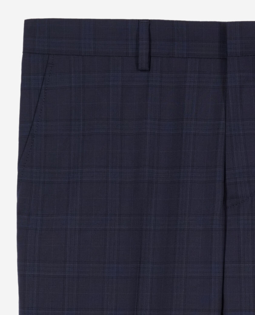 The Kooples HERREN NAVY marineblaue anzughose aus wolle mit prince-of-wales-motiv