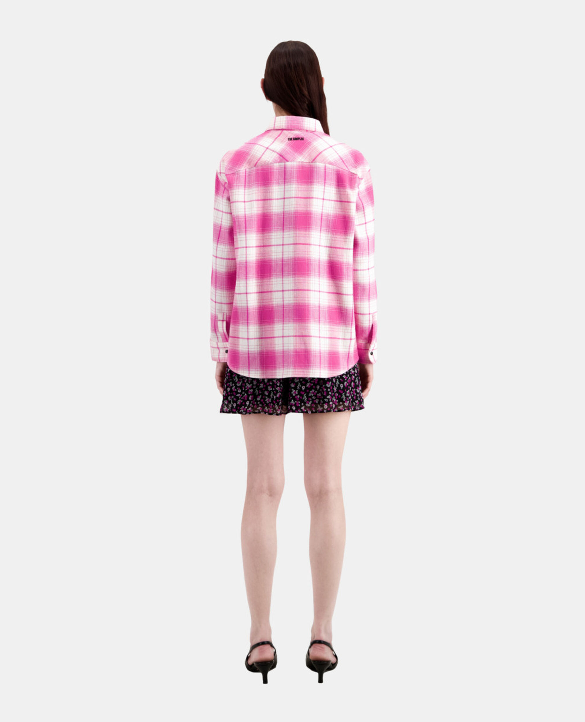 White and pink checkered overshirt, PINK-WHITE, hi-res image number null