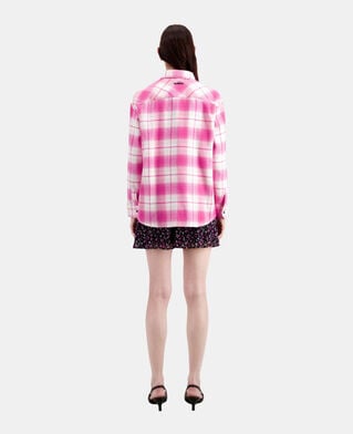 The Kooples F PINK-WHITE white and pink checkered overshirt