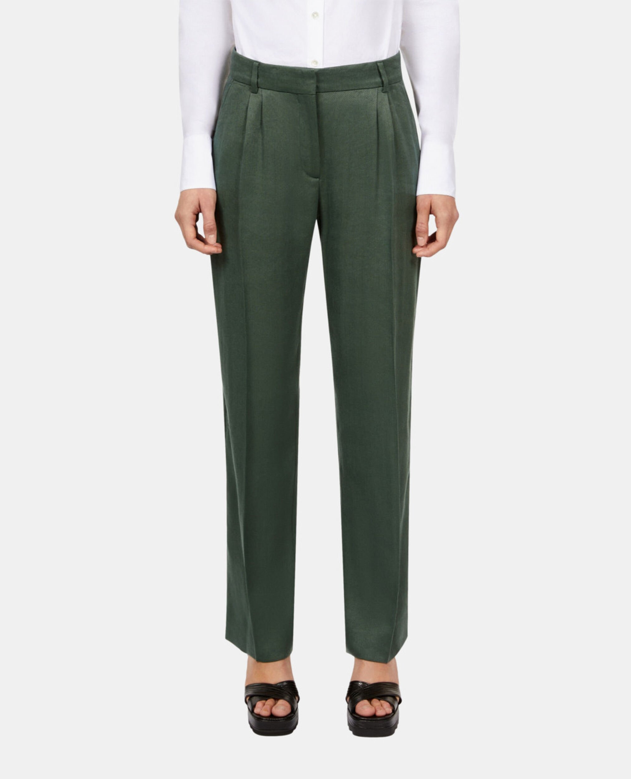 Green suit trousers, WOOD KAKI, hi-res image number null