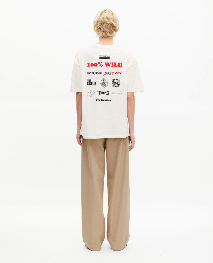 The Kooples HOMBRE ECRU camiseta oversize con serigrafía en color crudo