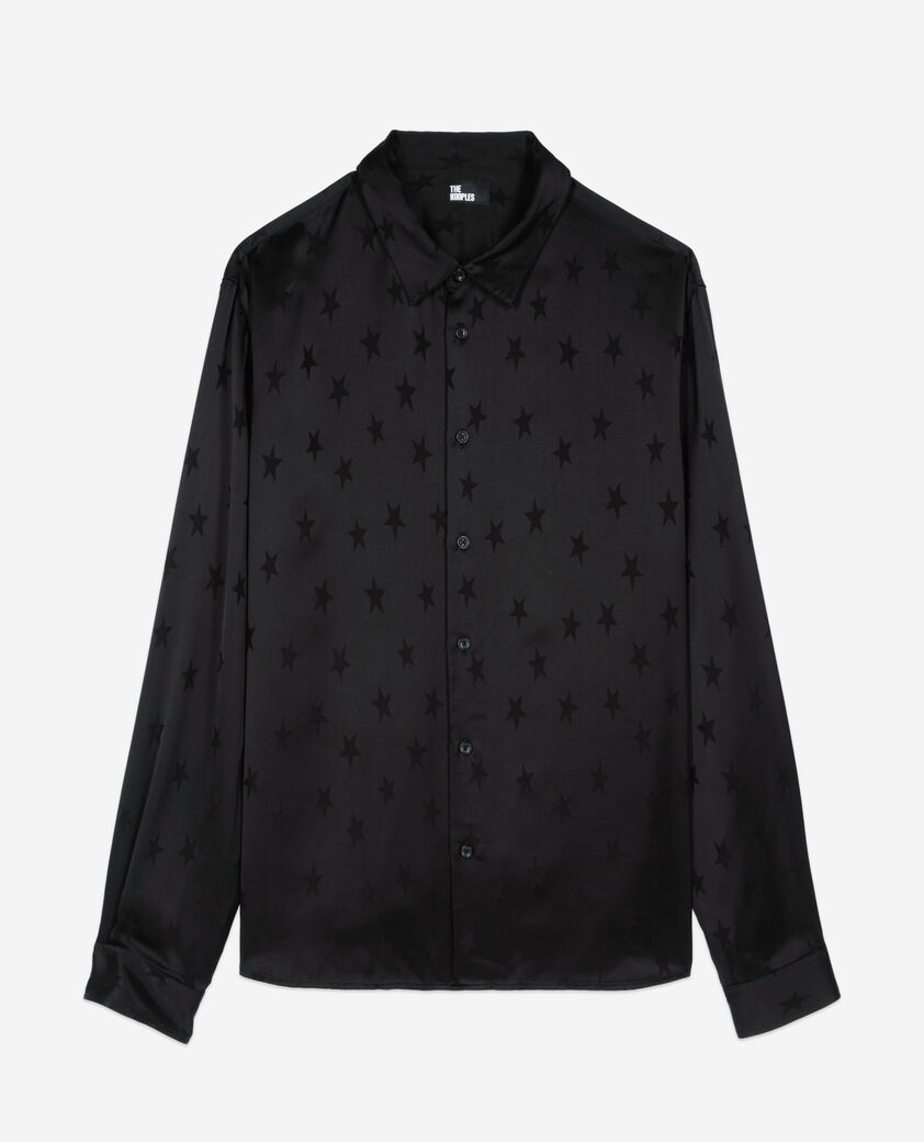 The Kooples MEN BLACK black jacquard shirt with stars