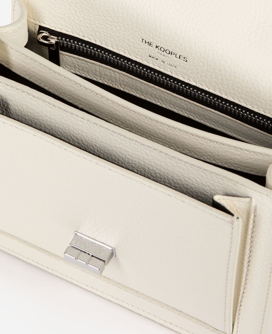 The Kooples WOMEN WHITE emily small white grained leather bag