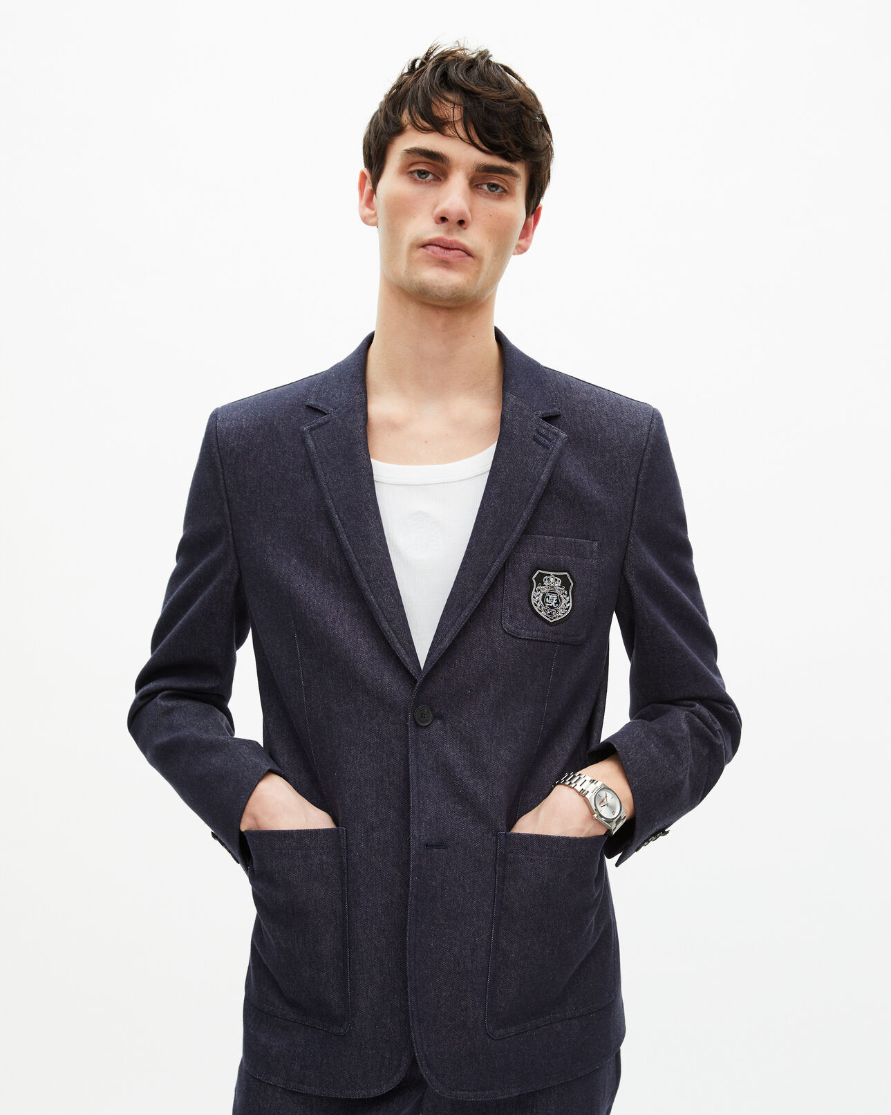 The Kooples HOMBRE NAVY chaqueta de traje azul efecto vaquero