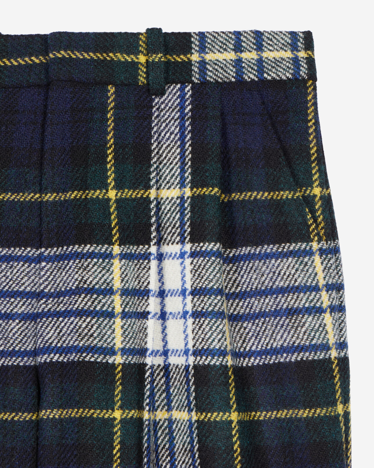 The Kooples MEN GREEN-WHITE green and navy blue check wide-leg wool pants the kooples x harris tweed