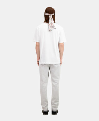 The Kooples H WHITE men's white t-shirt with color gradient logo serigraphy