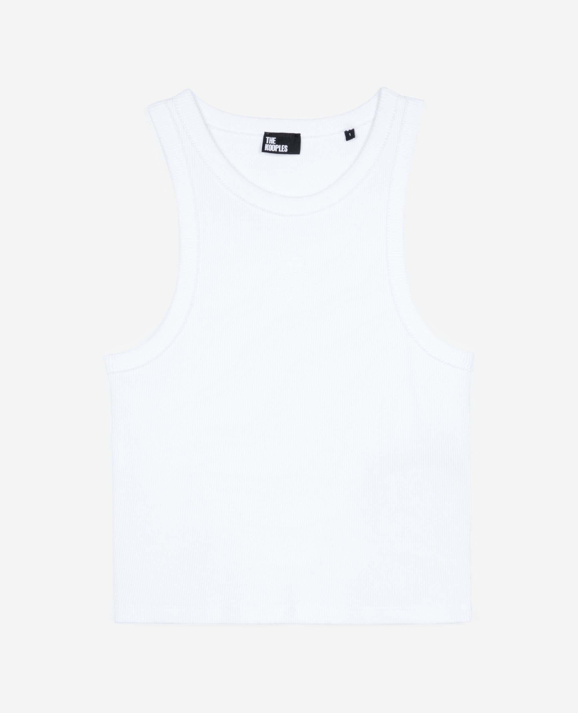 Tank top with white coat of arms, WHITE, hi-res image number null