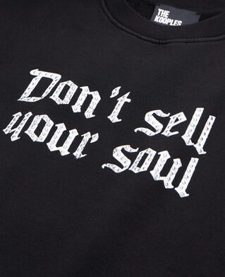 The Kooples FEMME BLACK sweatshirt noir avec sérigraphie don't sell your soul