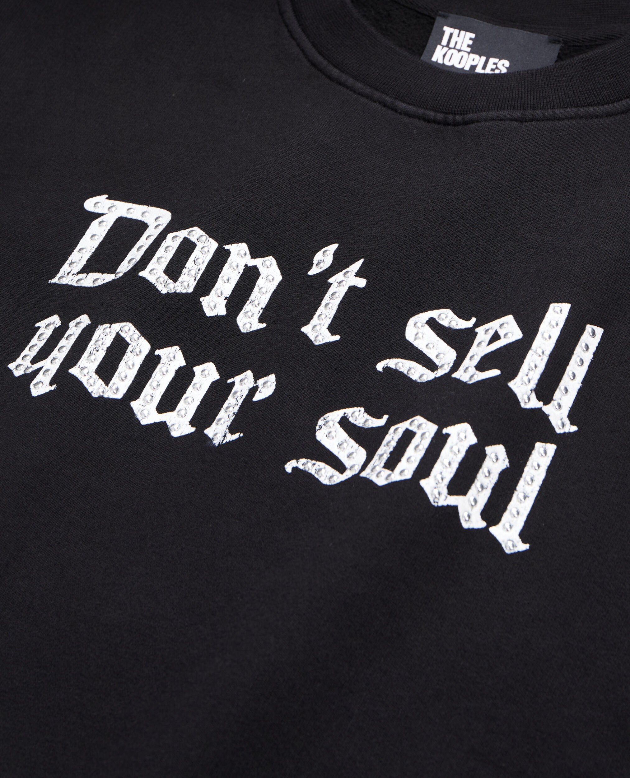 Sweatshirt noir avec sérigraphie Don't sell your soul, BLACK, hi-res image number null