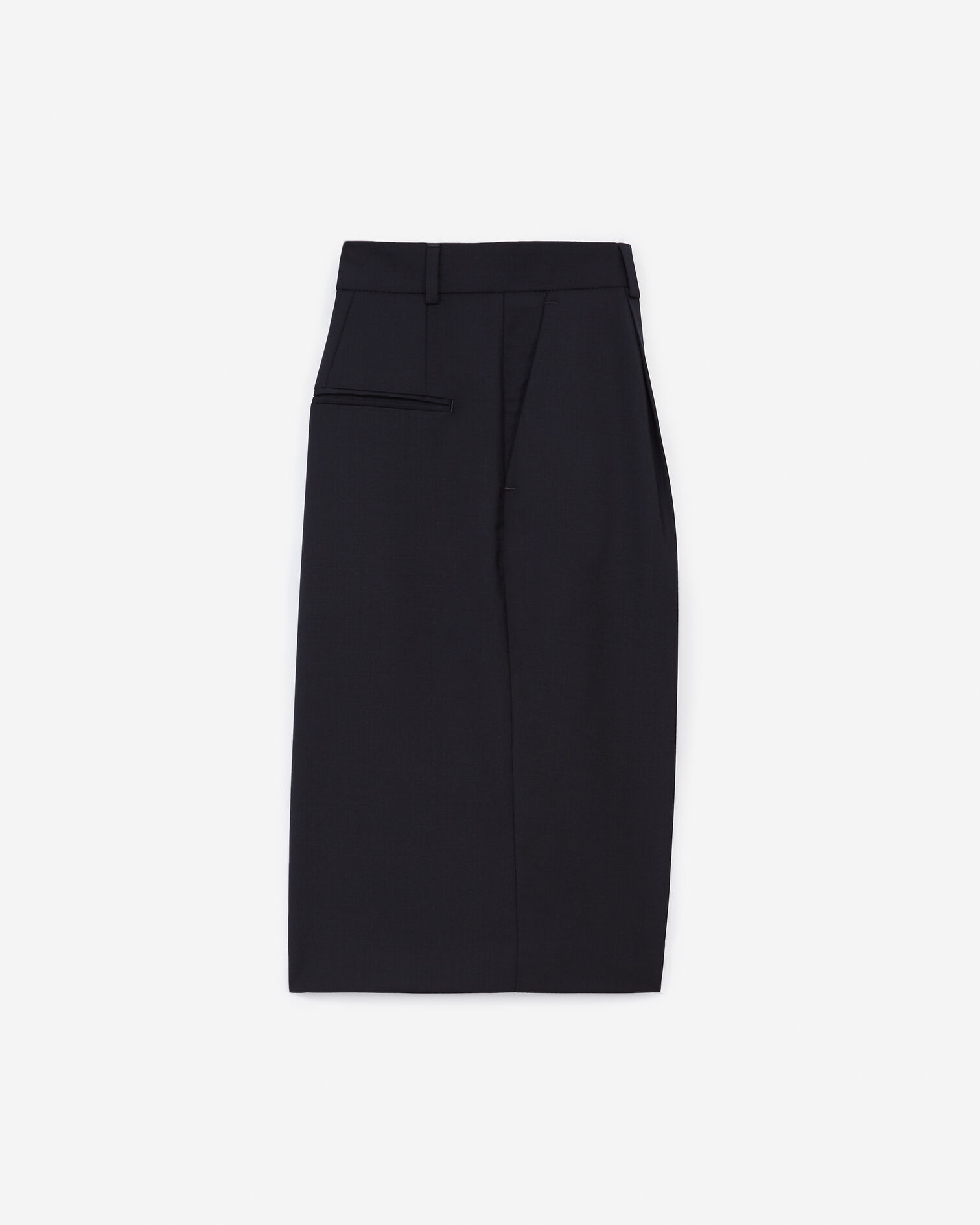 Pleated navy blue wool tuxedo shorts, NAVY, hi-res image number null