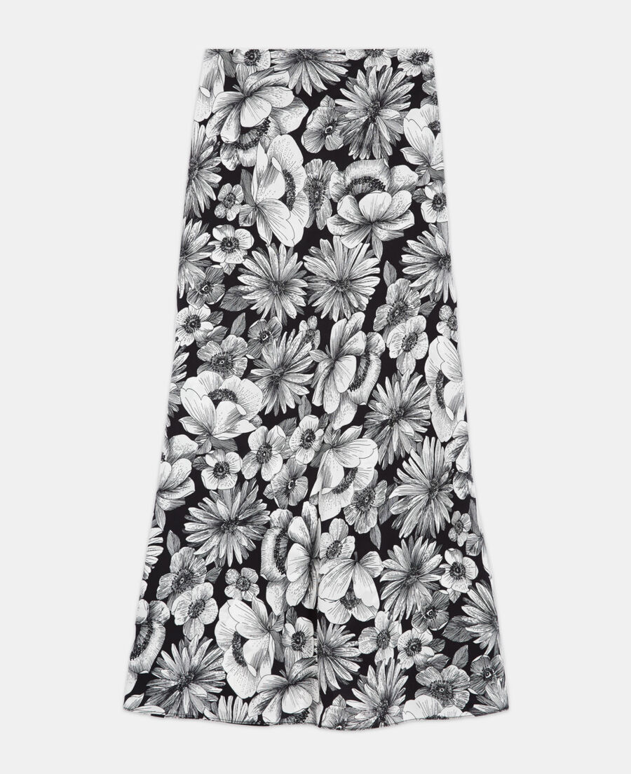 long floral silk skirt