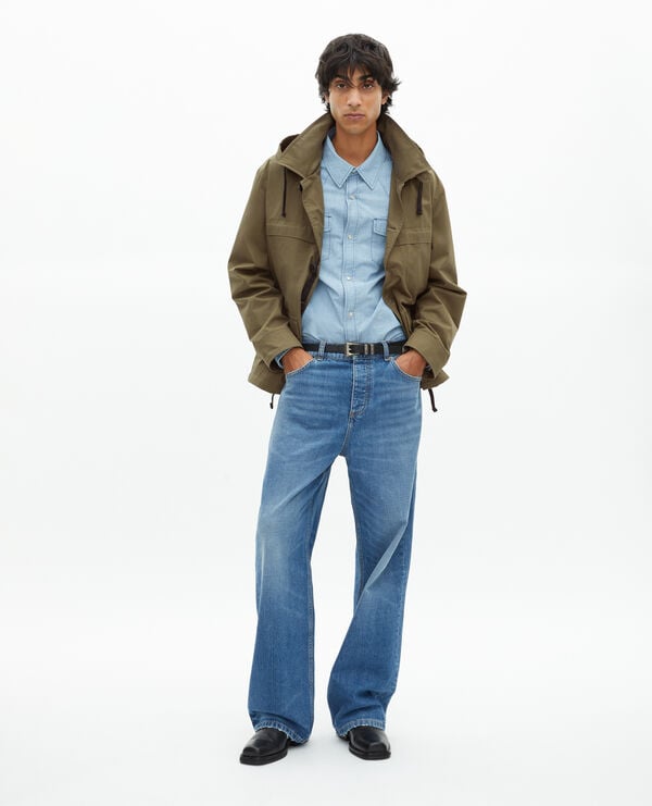 The Kooples HOMME KAKI parka courte à capuche kaki