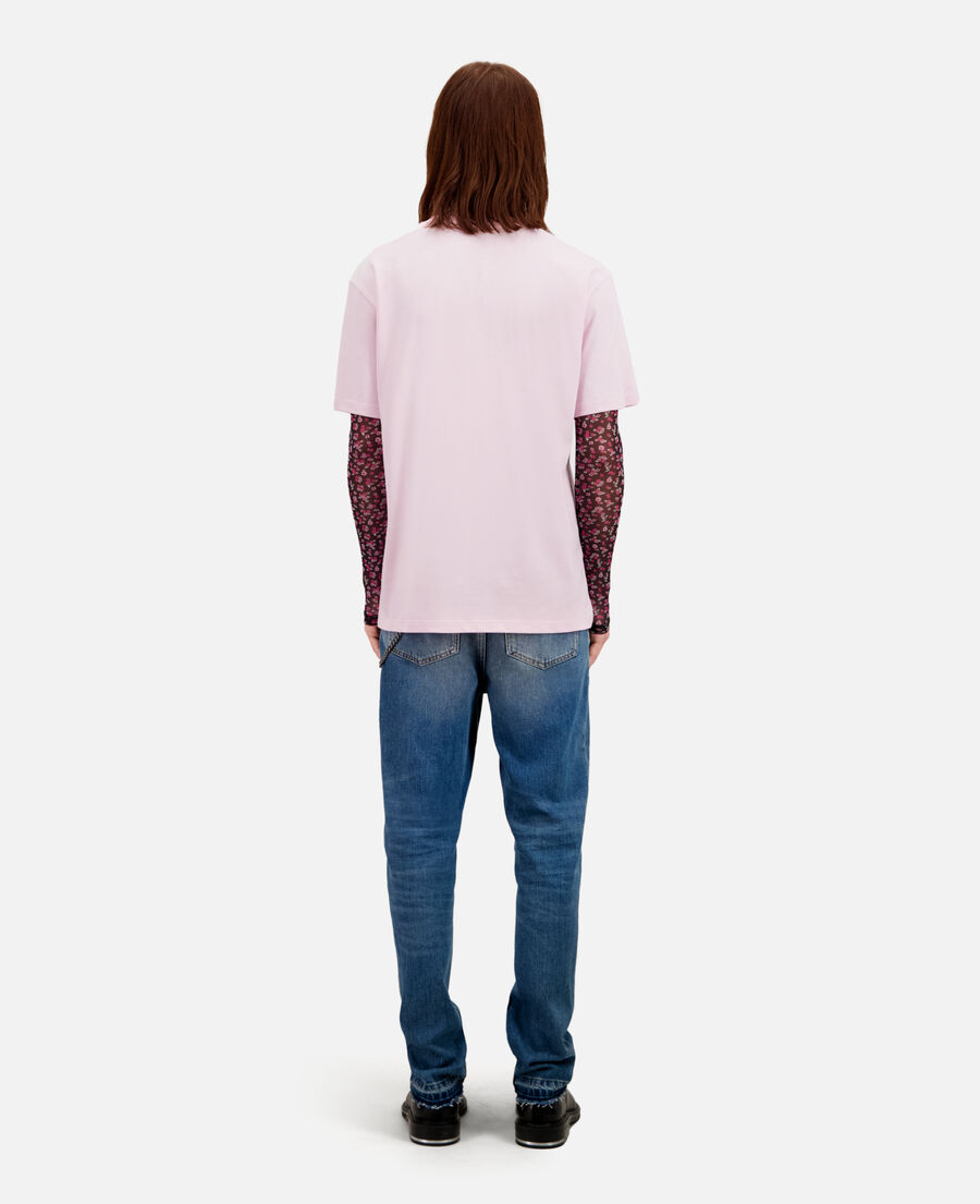 t-shirt homme rose avec logo