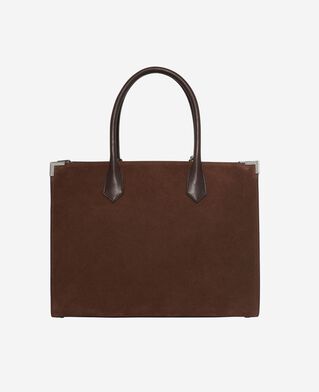 The Kooples F CHOCOLATE ming xl tote bag in brown suede