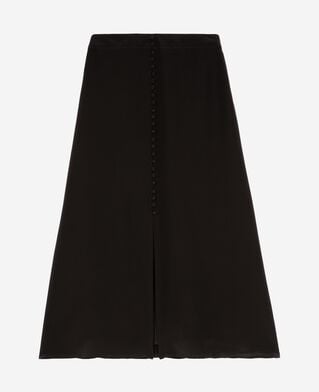The Kooples FEMME BLACK jupe longue en soie noire