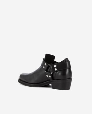 The Kooples WOMEN BLACK low ankle boots with black leather straps
