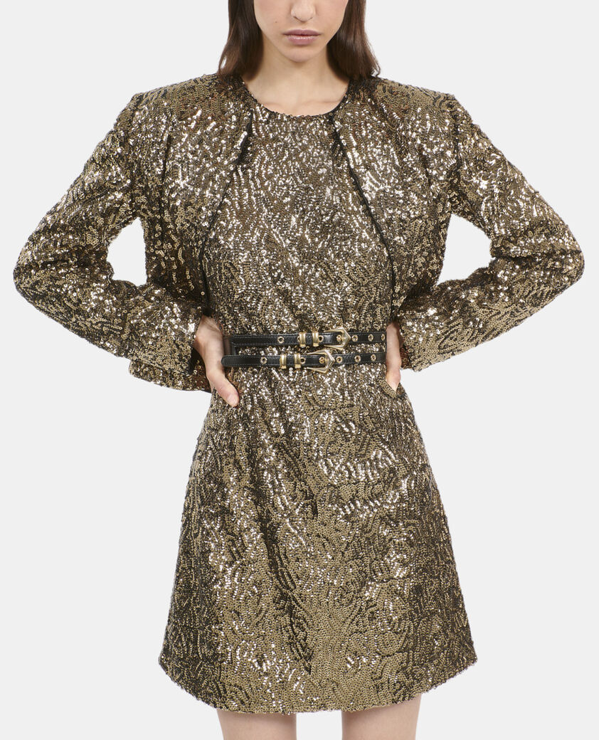 The Kooples FEMME GOLD veste courte à sequins dorés