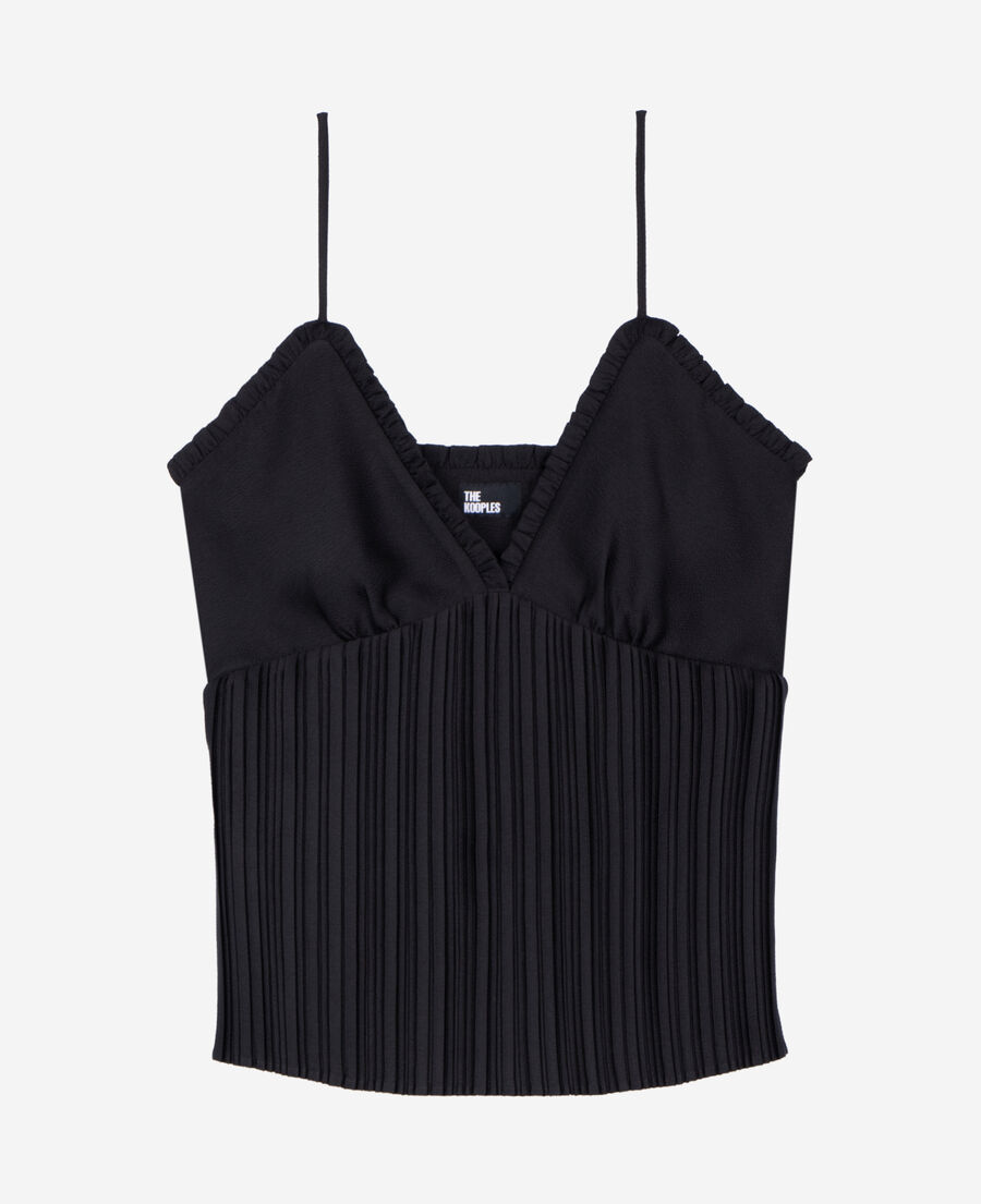 The Kooples MUJER BLACK camisola plisada negra