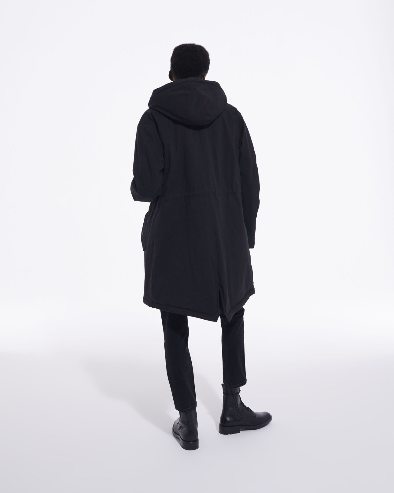 The Kooples WOMEN BLACK long black parka