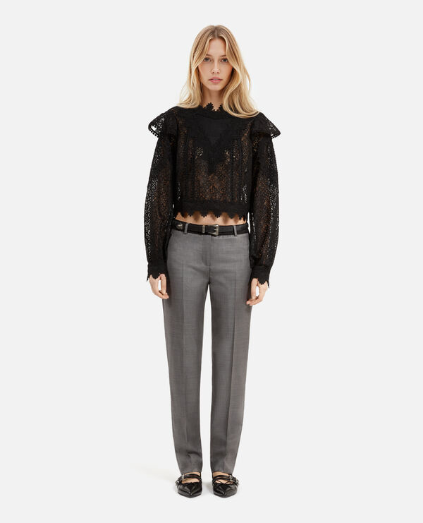 The Kooples F BLACK black lace top