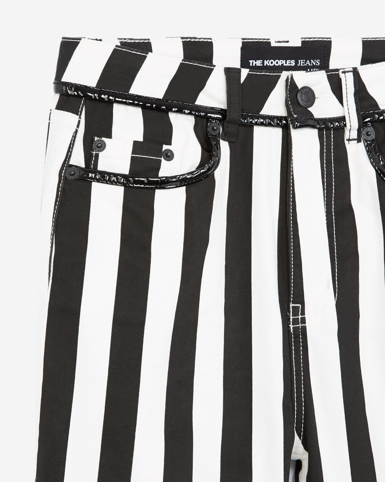 The Kooples WOMEN BLACK WHITE black and white striped slim-fit jeans
