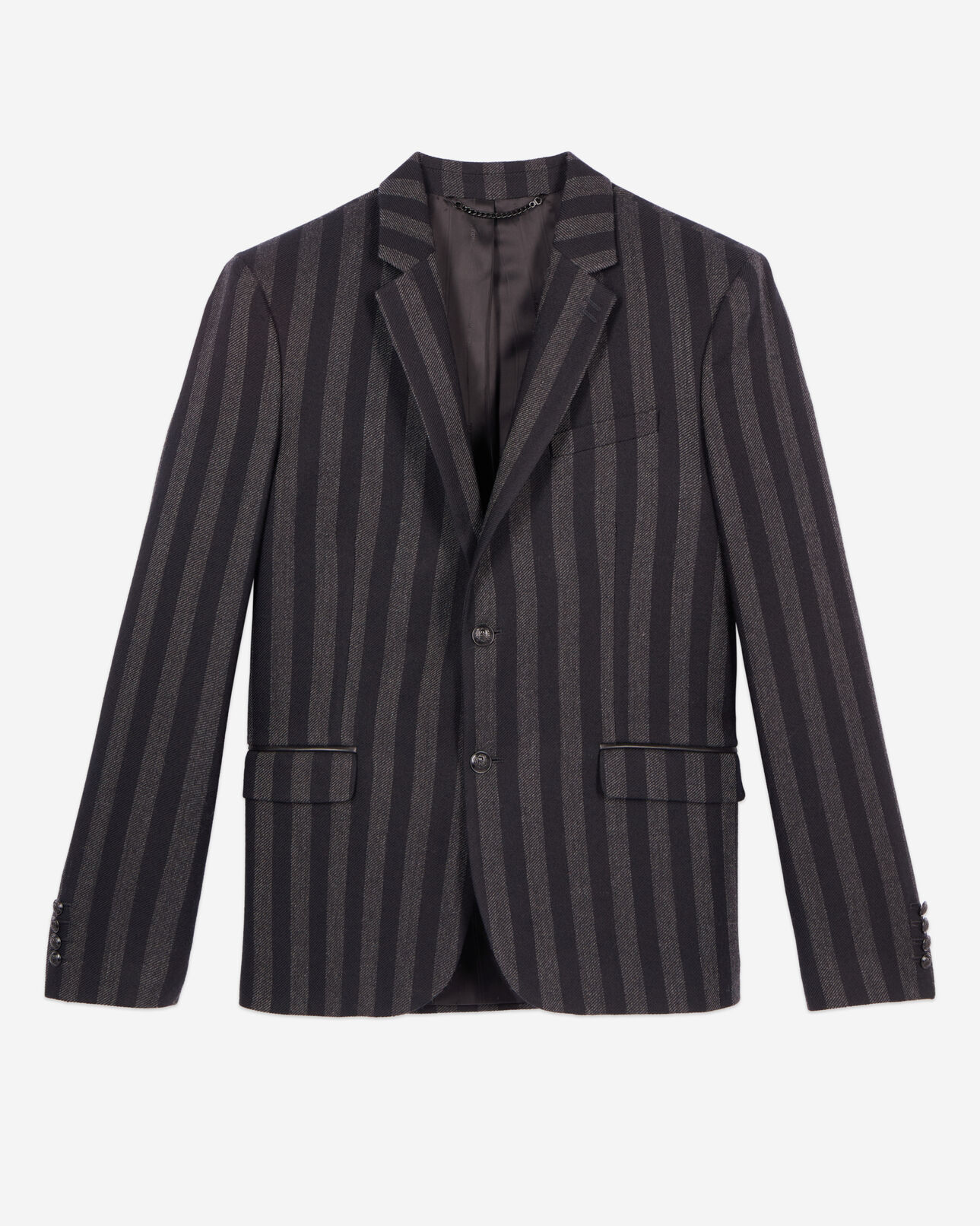 The Kooples H BLACK GREY striped wool blazer
