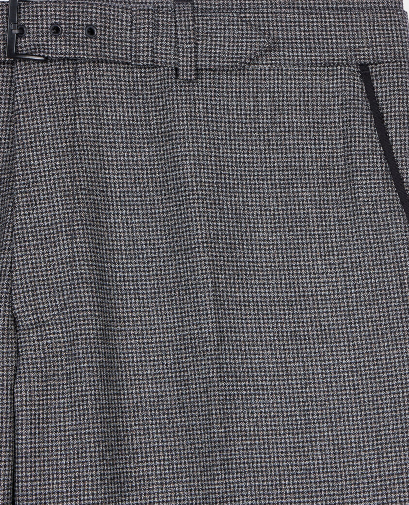 The Kooples HOMME BLACK GREY pantalon de costume pied de poule noir et blanc