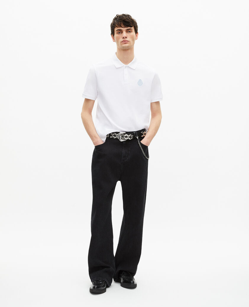 The Kooples HOMME WHITE polo en piqué col classique blanc