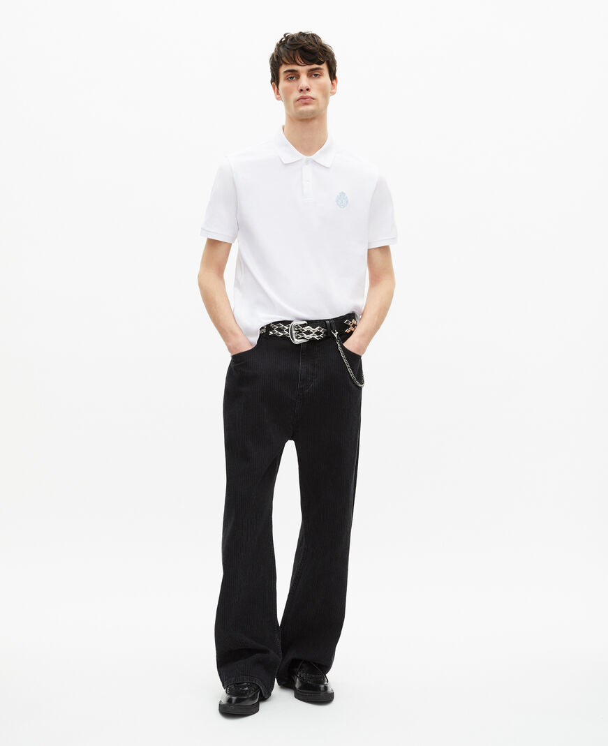The Kooples HOMME WHITE polo en piqué col classique blanc