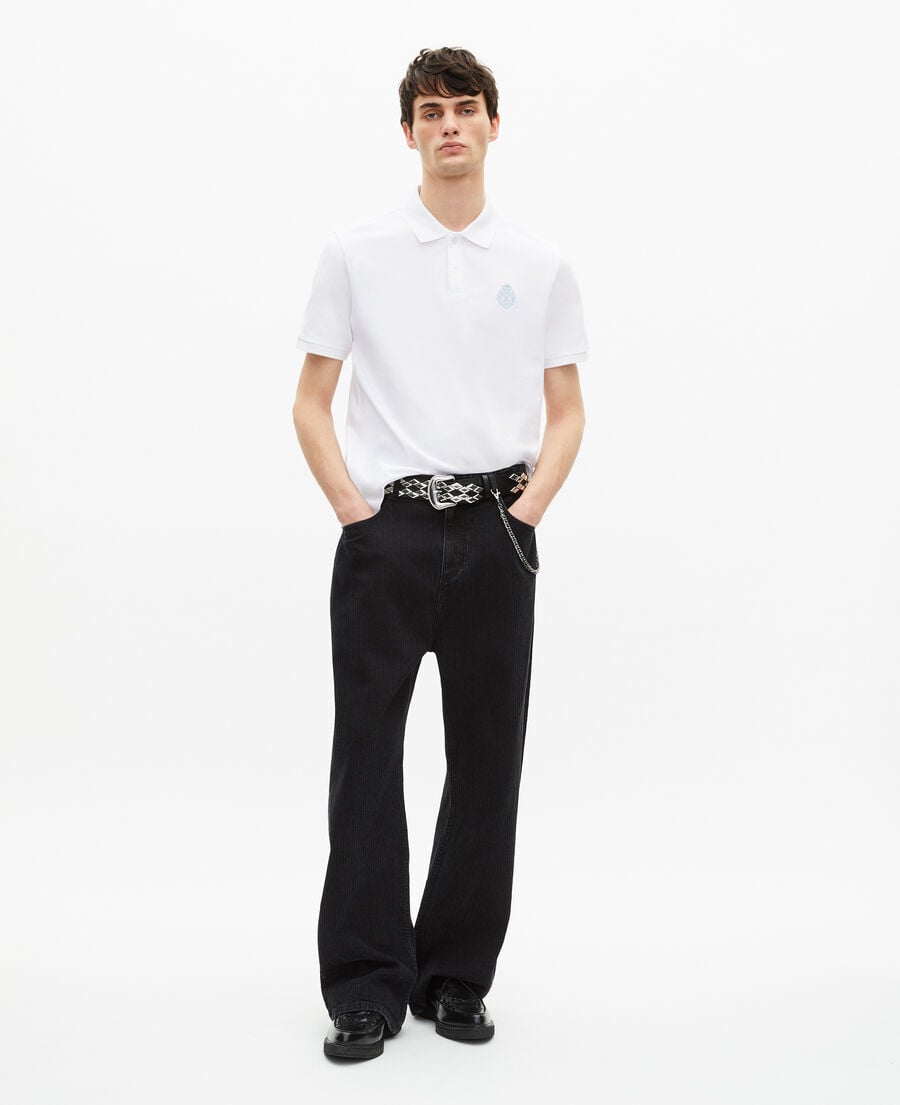 The Kooples HOMME WHITE polo en piqué col classique blanc