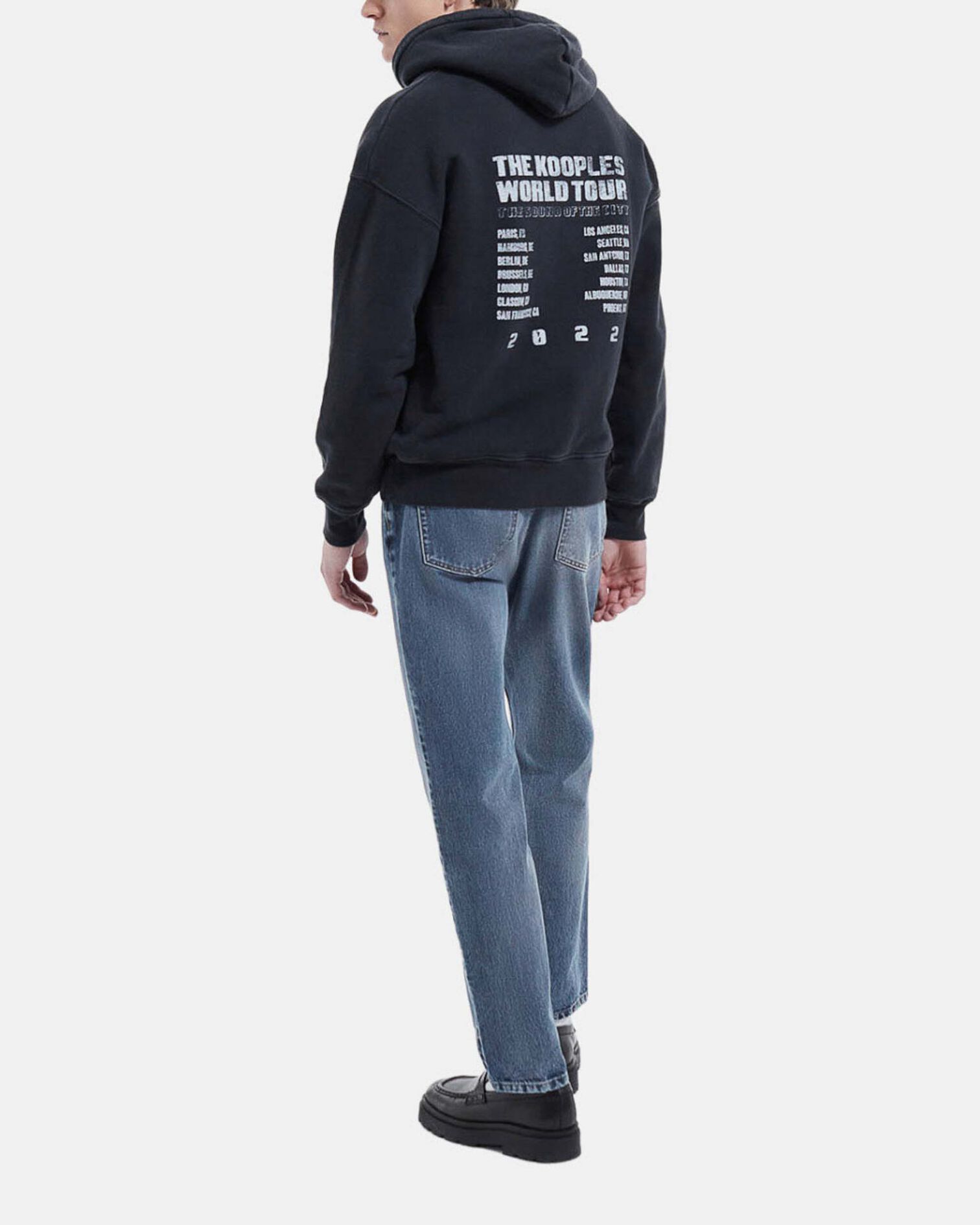 Sweat capuche noir délavé oversize print, BLACK WASHED, hi-res image number null
