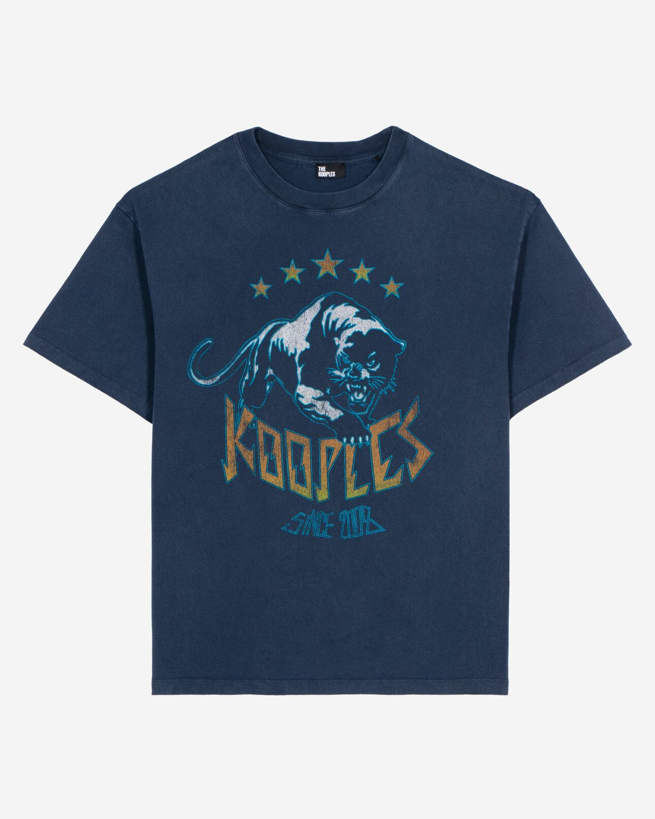 The Kooples HERREN WASHED NAVY t-shirt mit marine-siebdruck