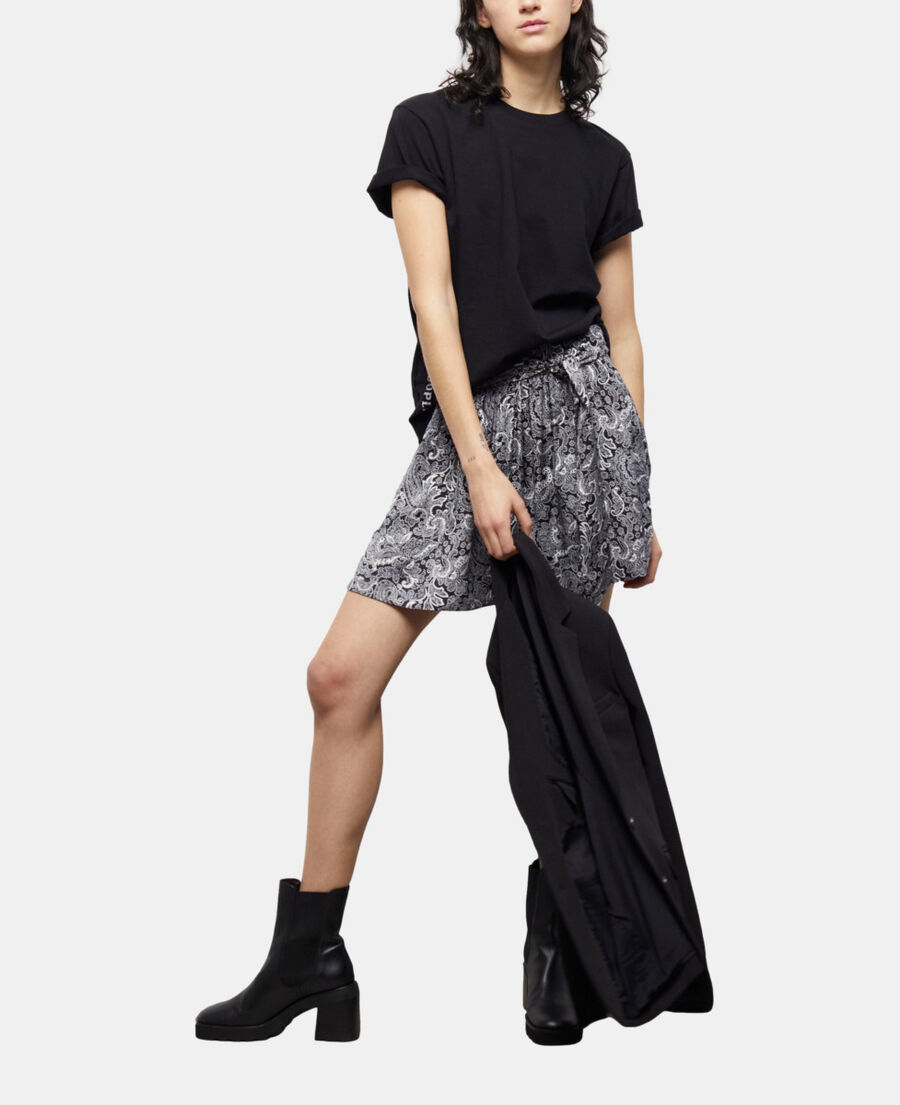 The Kooples F BLACK women's black screen print t-shirt