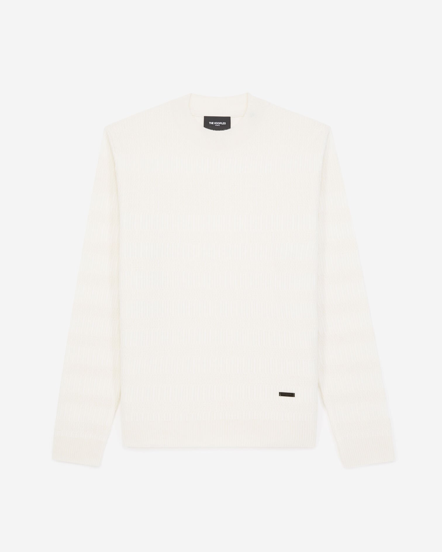 Pull col rond écru laine, OFF WHITE, hi-res image number null