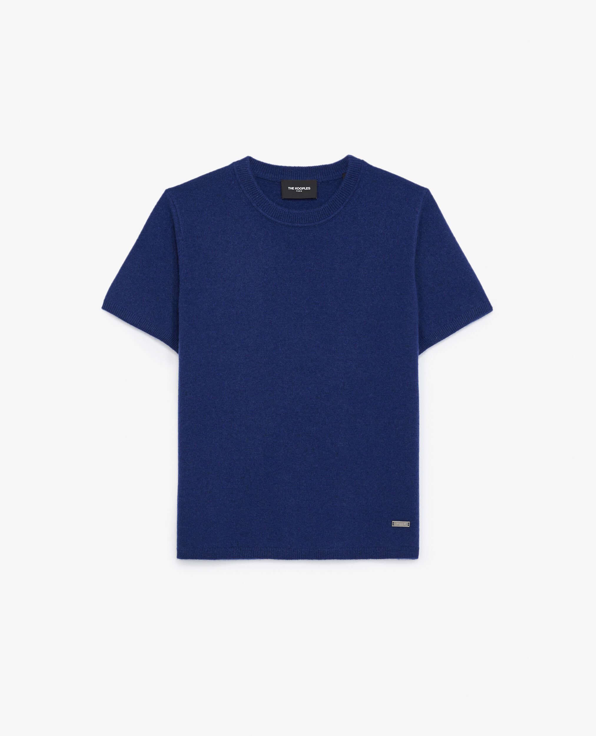Blue cashmere sweater with short sleeves, BLUE, hi-res image number null