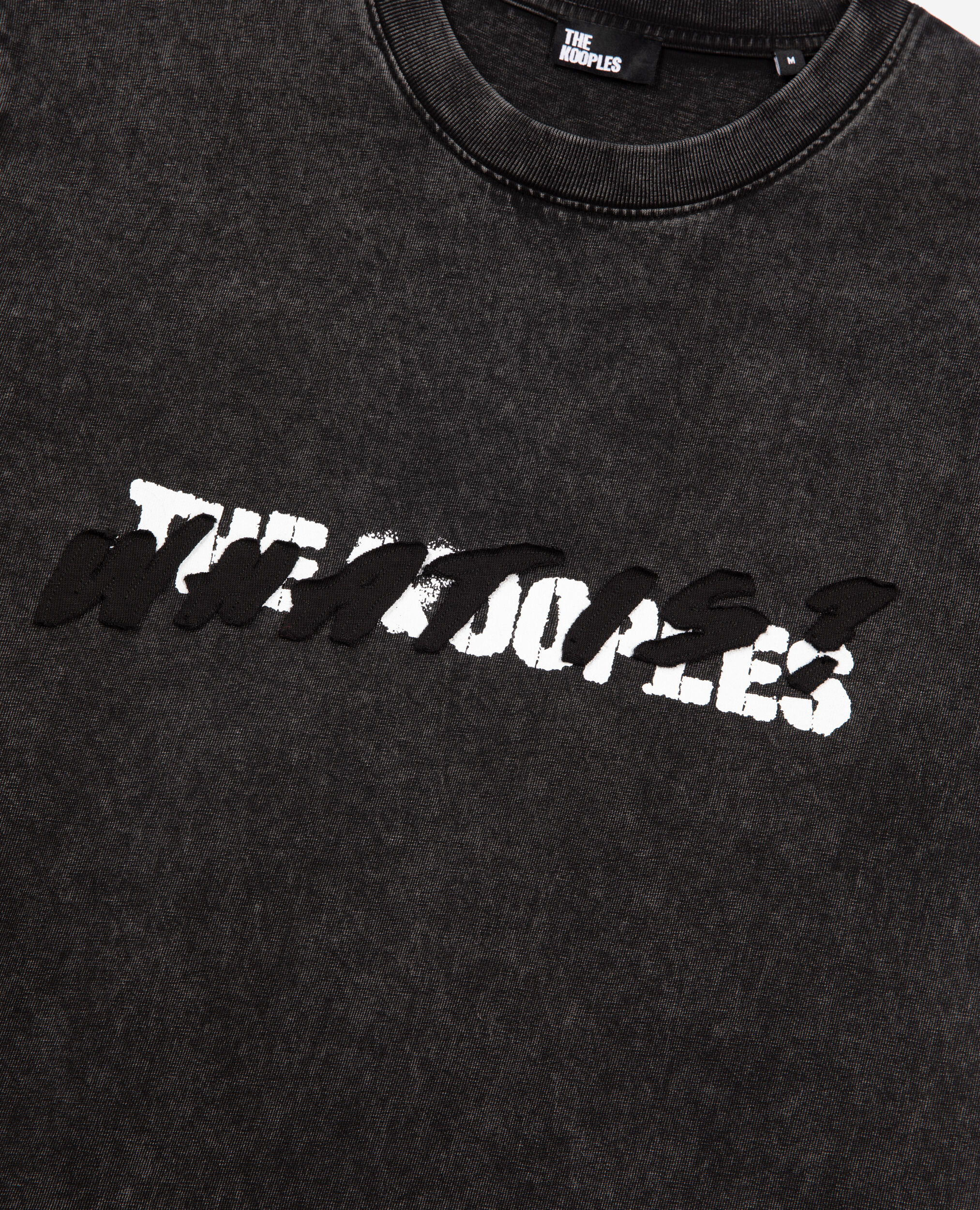 Schwarzes T-Shirt mit „What is“-Schriftzug, BLACK WASHED, hi-res image number null