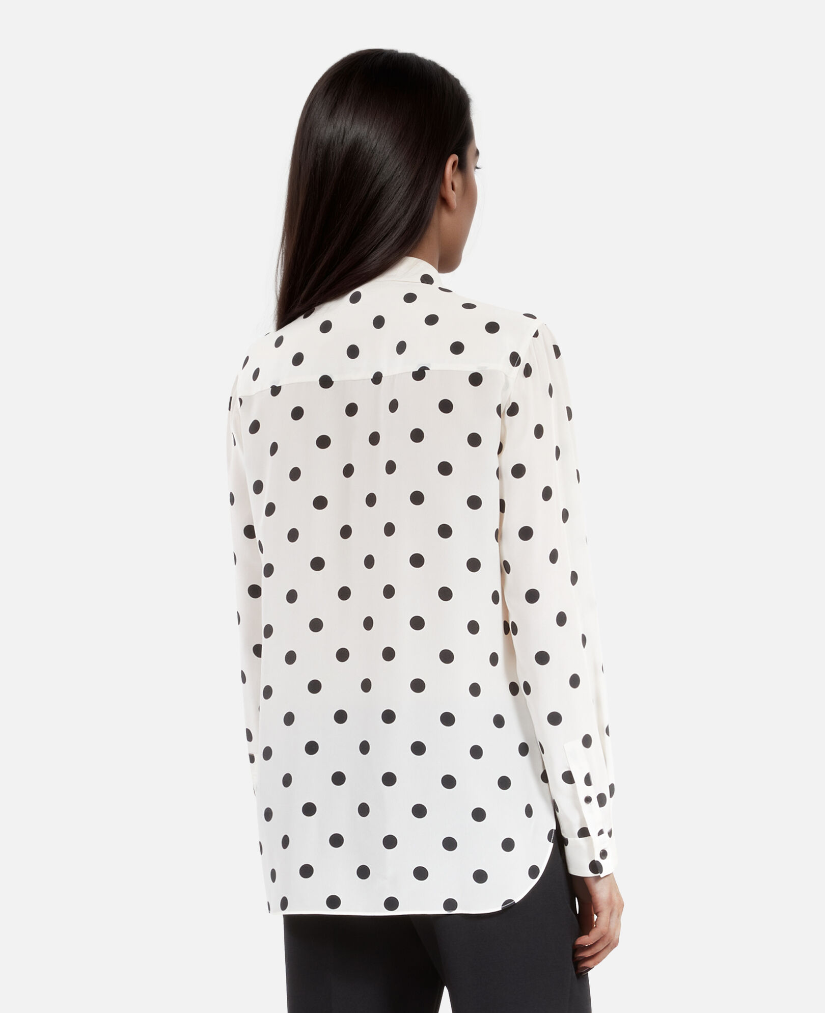 The Kooples WOMEN WHITE / BLACK white polka dot silk shirt