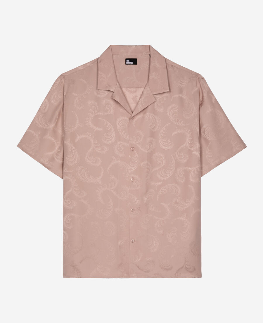 The Kooples MEN LILA short-sleeved pink jacquard shirt