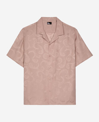 The Kooples MEN LILA short-sleeved pink jacquard shirt