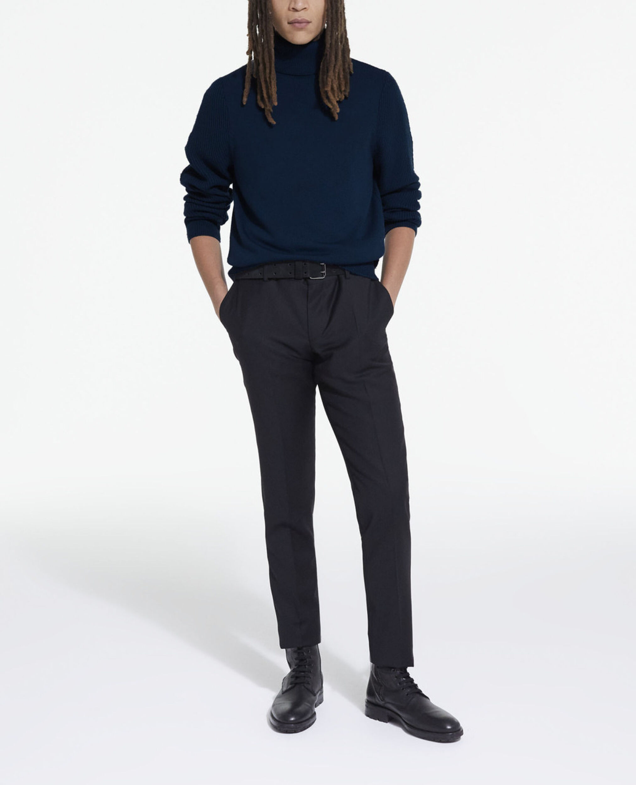 Blue wool sweater, BLUE, hi-res image number null