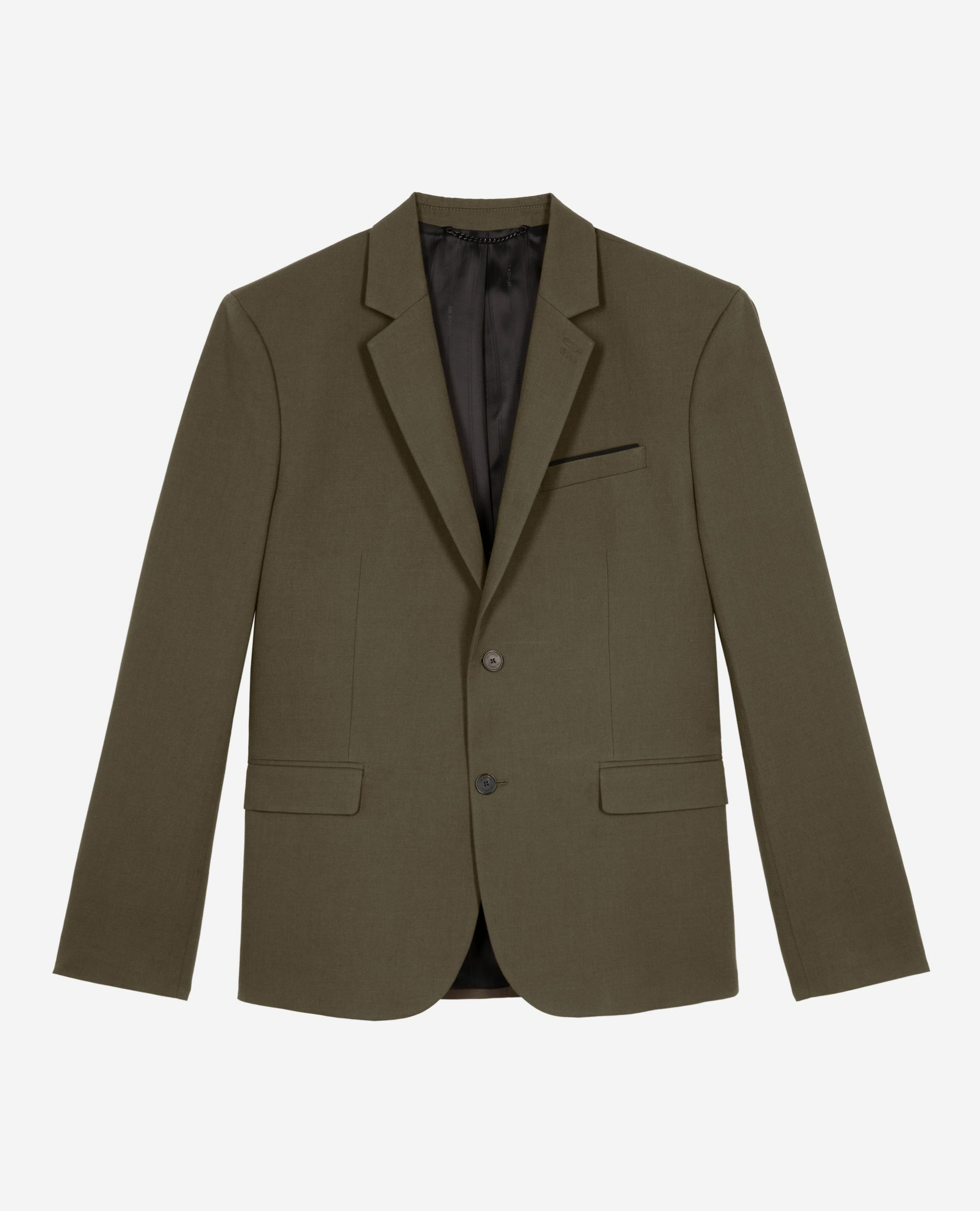 Khaki cotton - linen suit jacket, KAKI, hi-res image number null