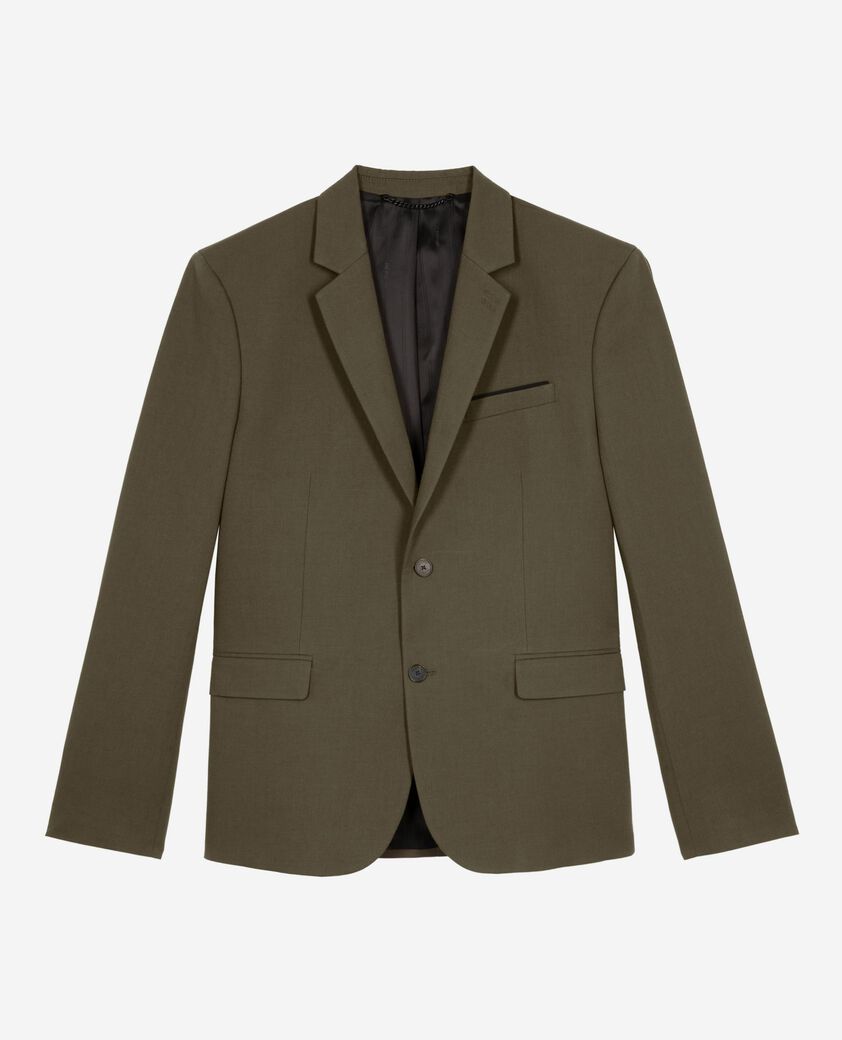 The Kooples HOMME KAKI veste de costume en coton - lin kaki