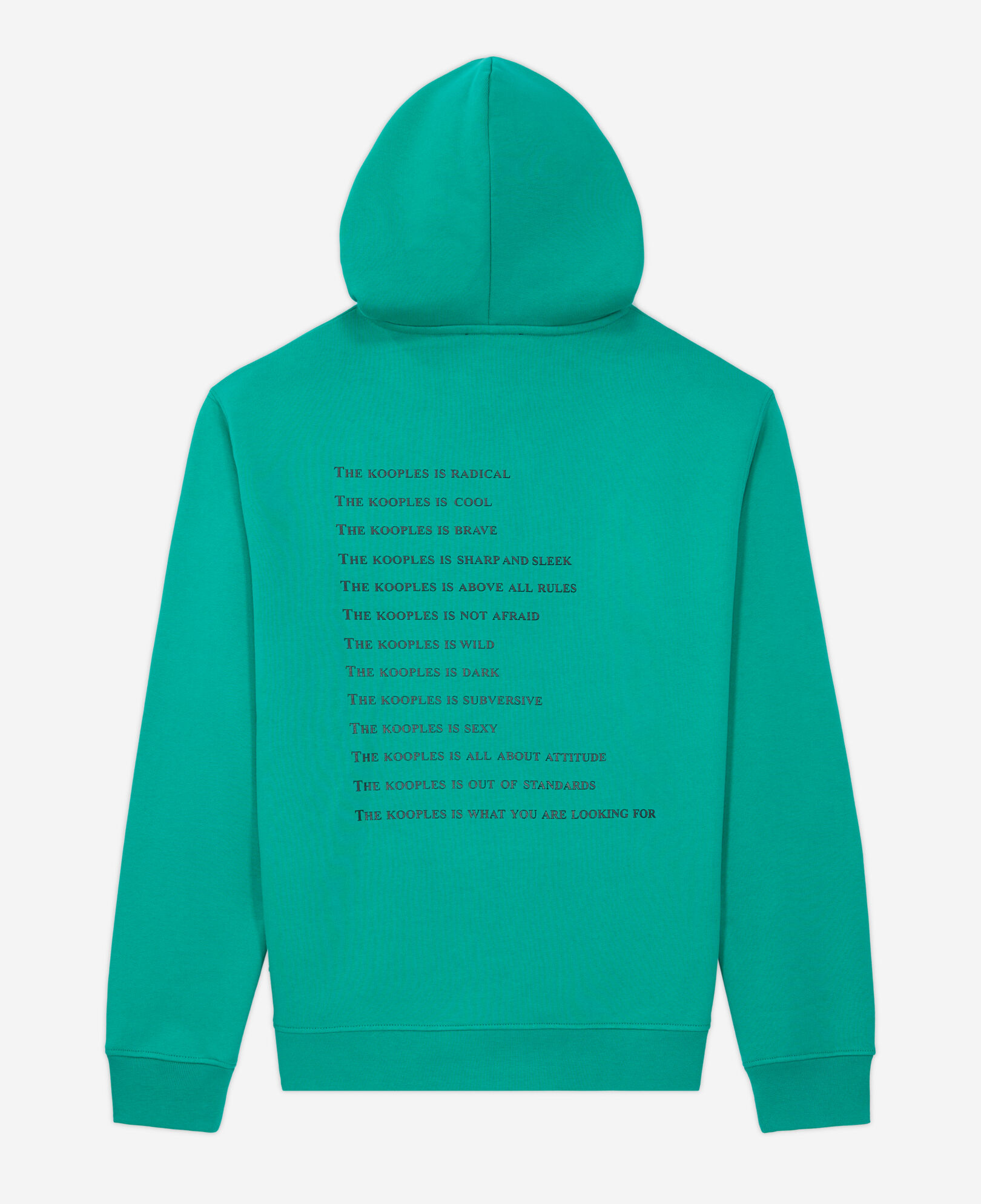 The Kooples HERREN GREEN grünes sweatshirt mit „what is“-schriftzug