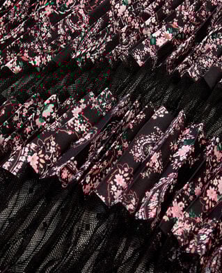 The Kooples FEMME BLACK / PINK jupe longue plissée imprimée