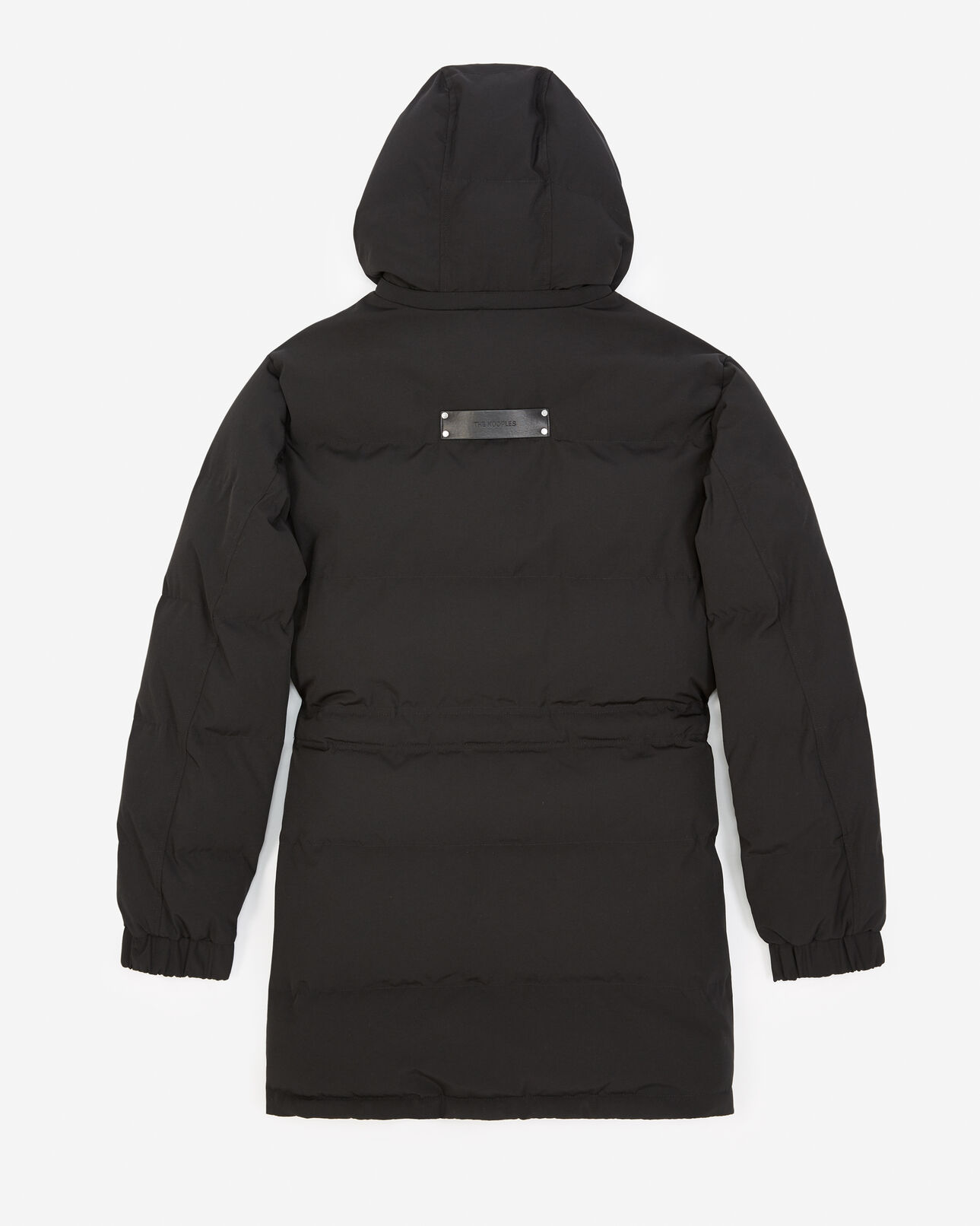 The Kooples MEN BLACK long black nylon parka with removable hood
