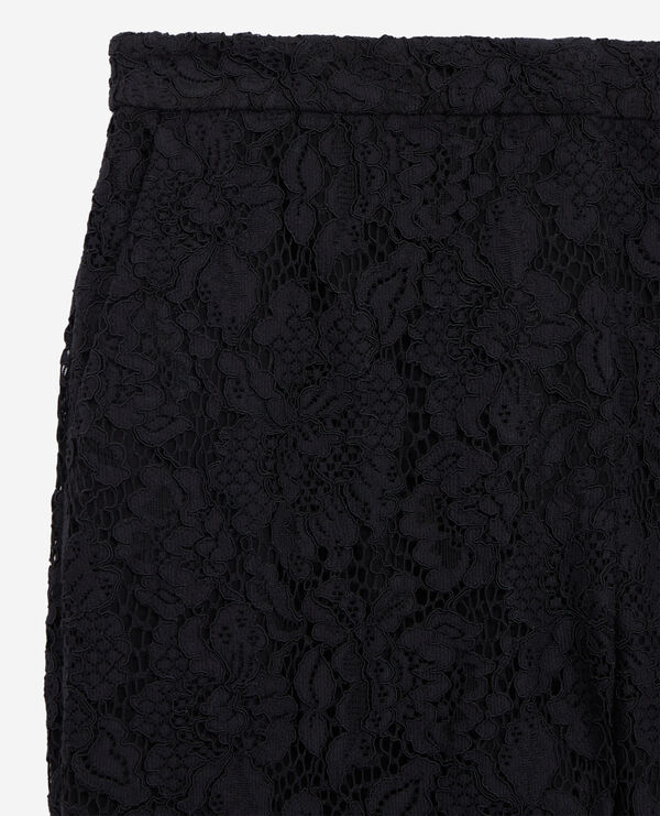 The Kooples FEMME BLACK pantalon flare en dentelle noir