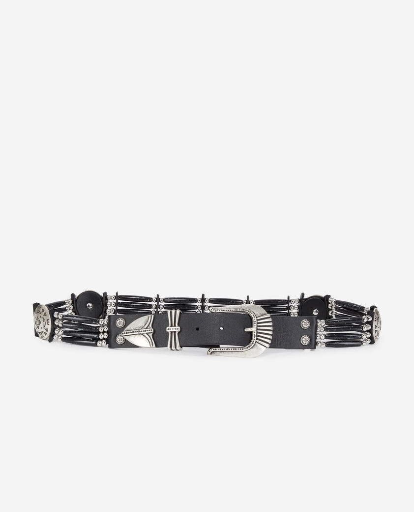 The Kooples FEMME BLACK ceinture large en cuir noire