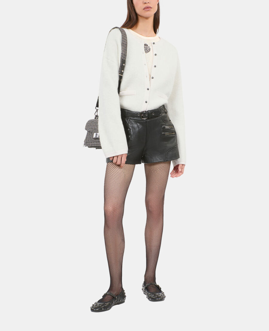 The Kooples F ECRU ecru alpaca and wool cardigan