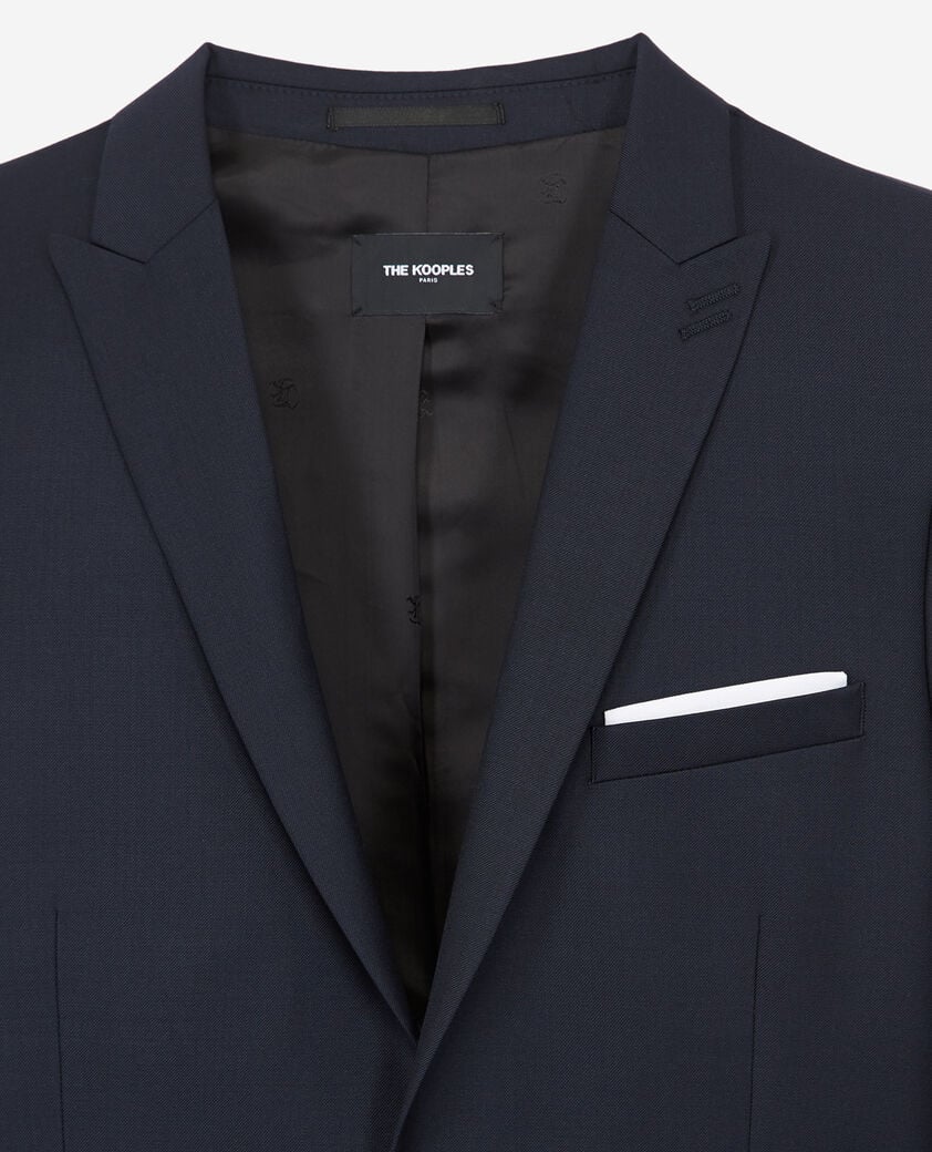 The Kooples HOMME DARK NAVY veste de costume coupe ajustée en laine marine